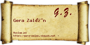Gera Zalán névjegykártya